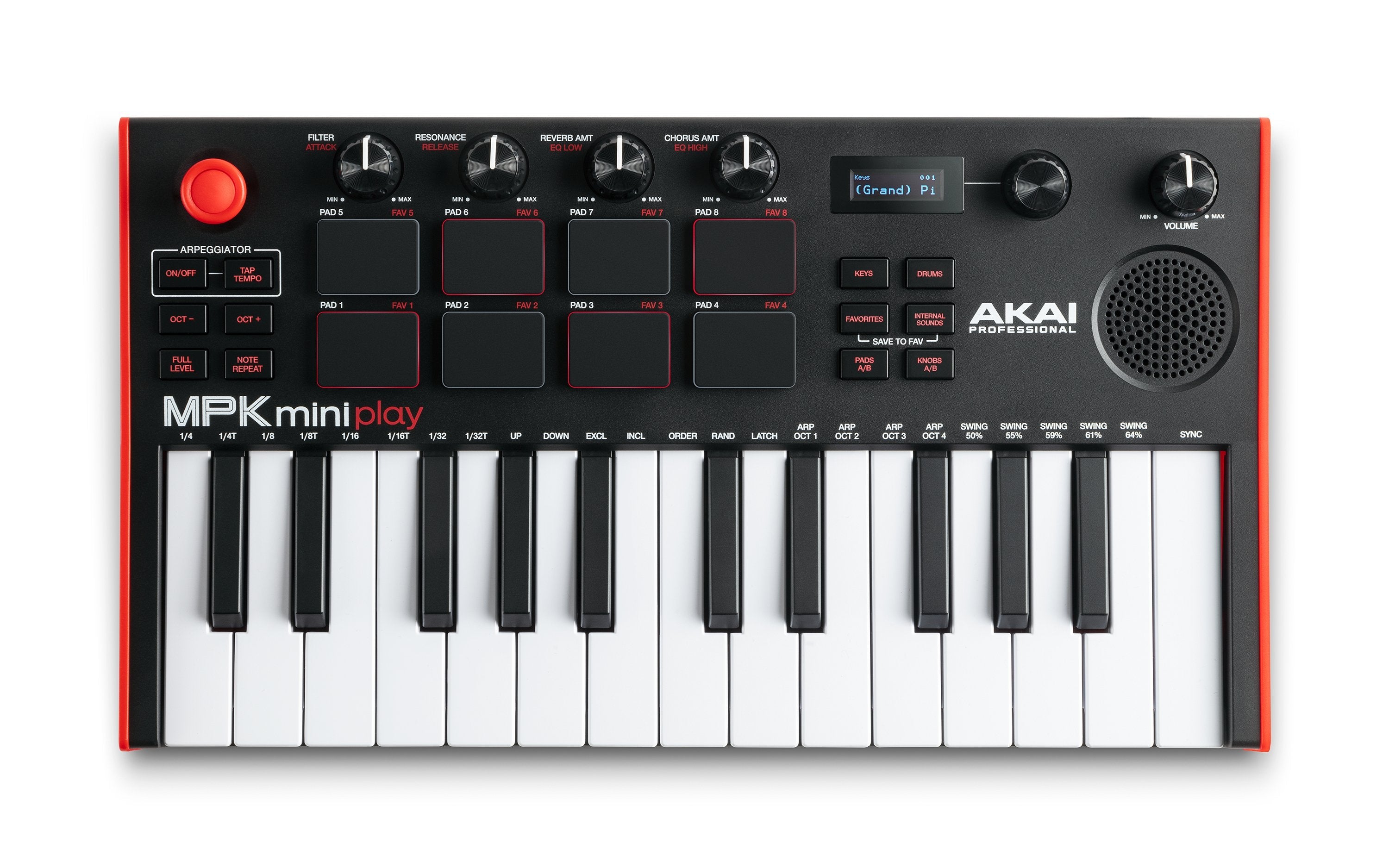 EAN 0694318025550 - Akai MPK Mini Play Mk3 teclado MIDI 25 llaves USB Negro, Rojo imagen 1