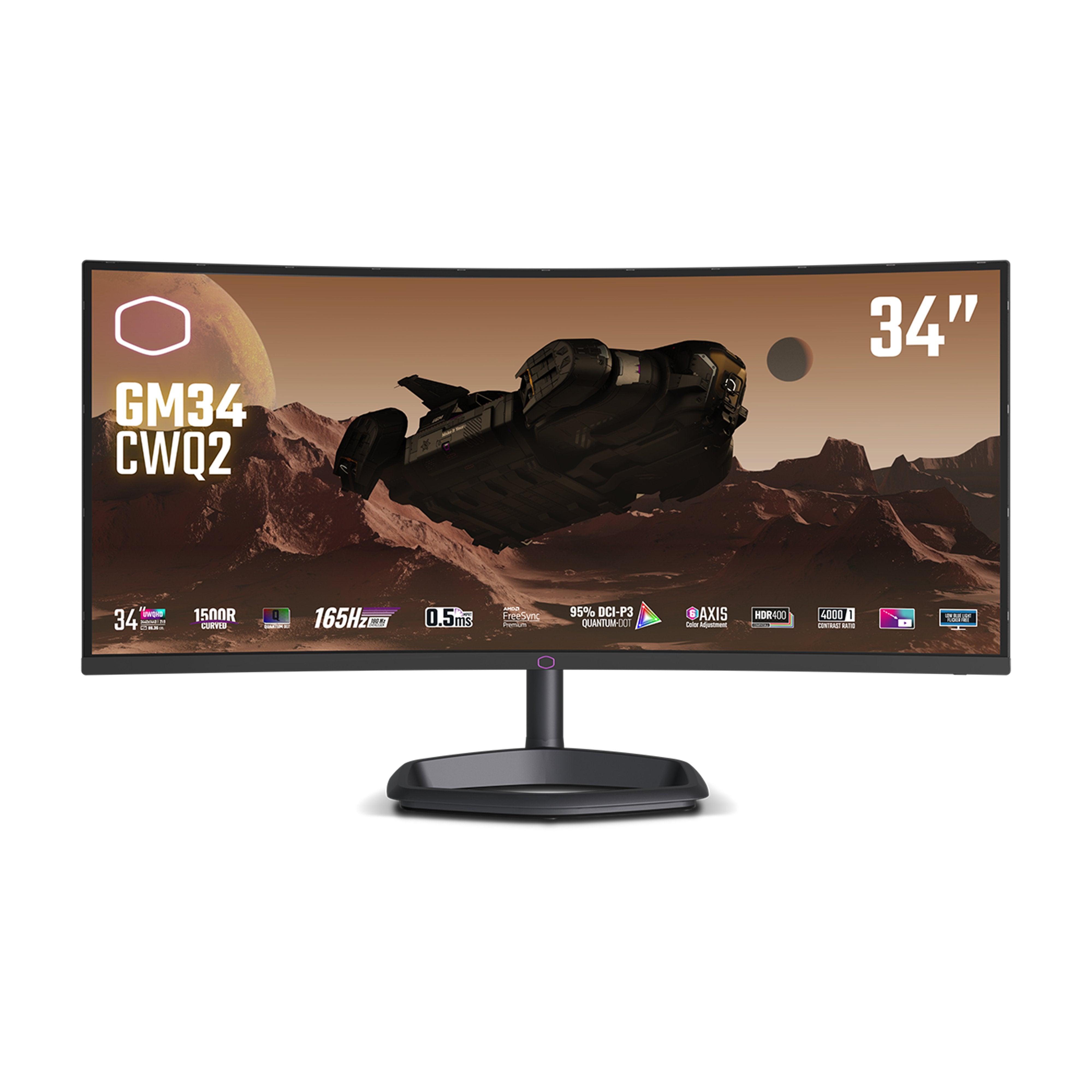 Monitor 34" Cooler Master Gm34-Cwq2, Led Negro
