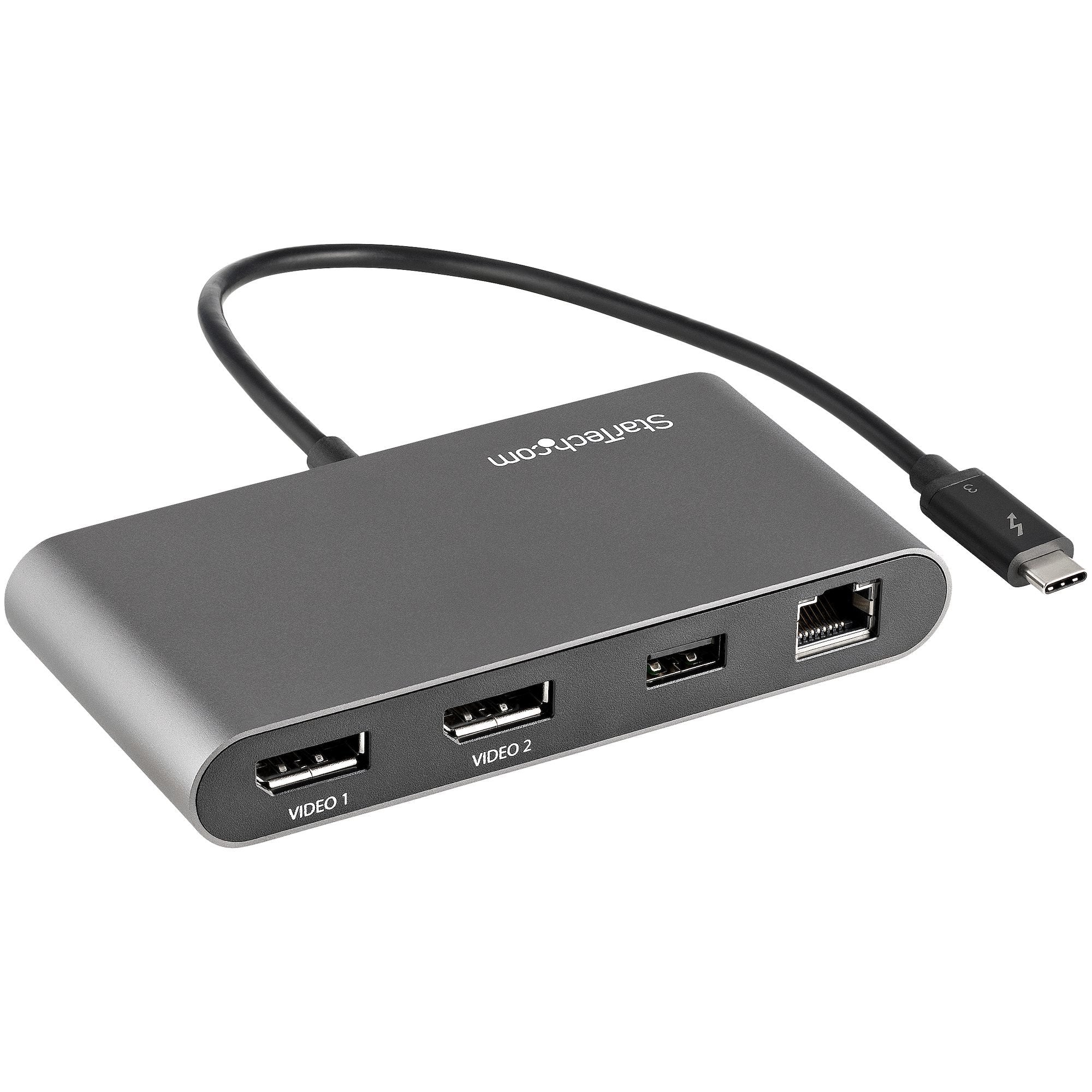 EAN 0065030888059 - StarTech.com TB3DKM2DPL base para portátil y replicador de puertos Alámbrico Gris imagen 1