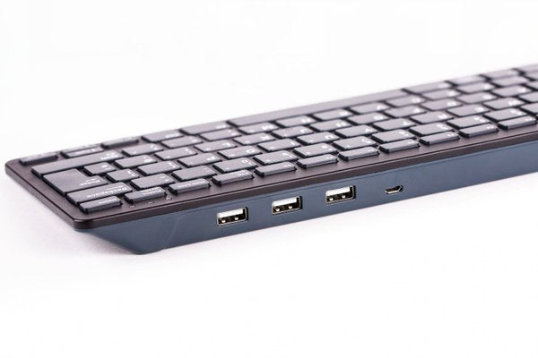 Raspberry Pi Foundation Teclado Raspberry Pi Oficial Negro/Gris, Diseño De, Incl. Concentrador Usb De 3 Puertos Rb-Tasta01s