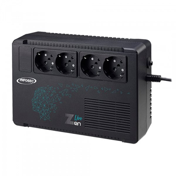 EAN 3700085660812 - Infosec Zen Live 500 sistema de alimentación ininterrumpida (UPS) Línea interactiva 0,5 kVA 300 W 4 salid imagen 1