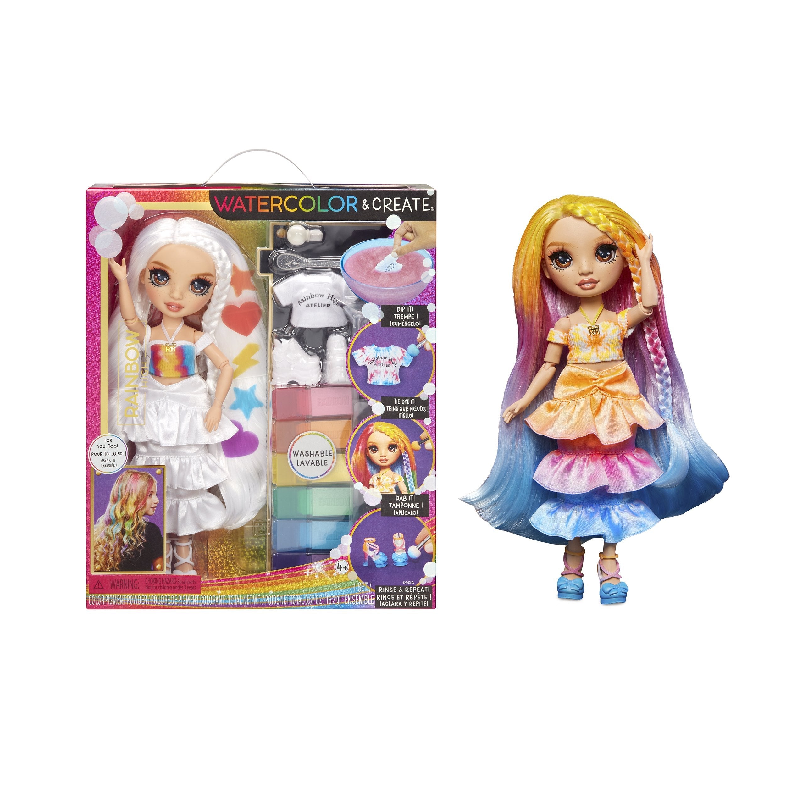 Muñeca Mga Entertainment Rainbow High Acuarela Y Crear - Ojos Marrones 507598-Euc