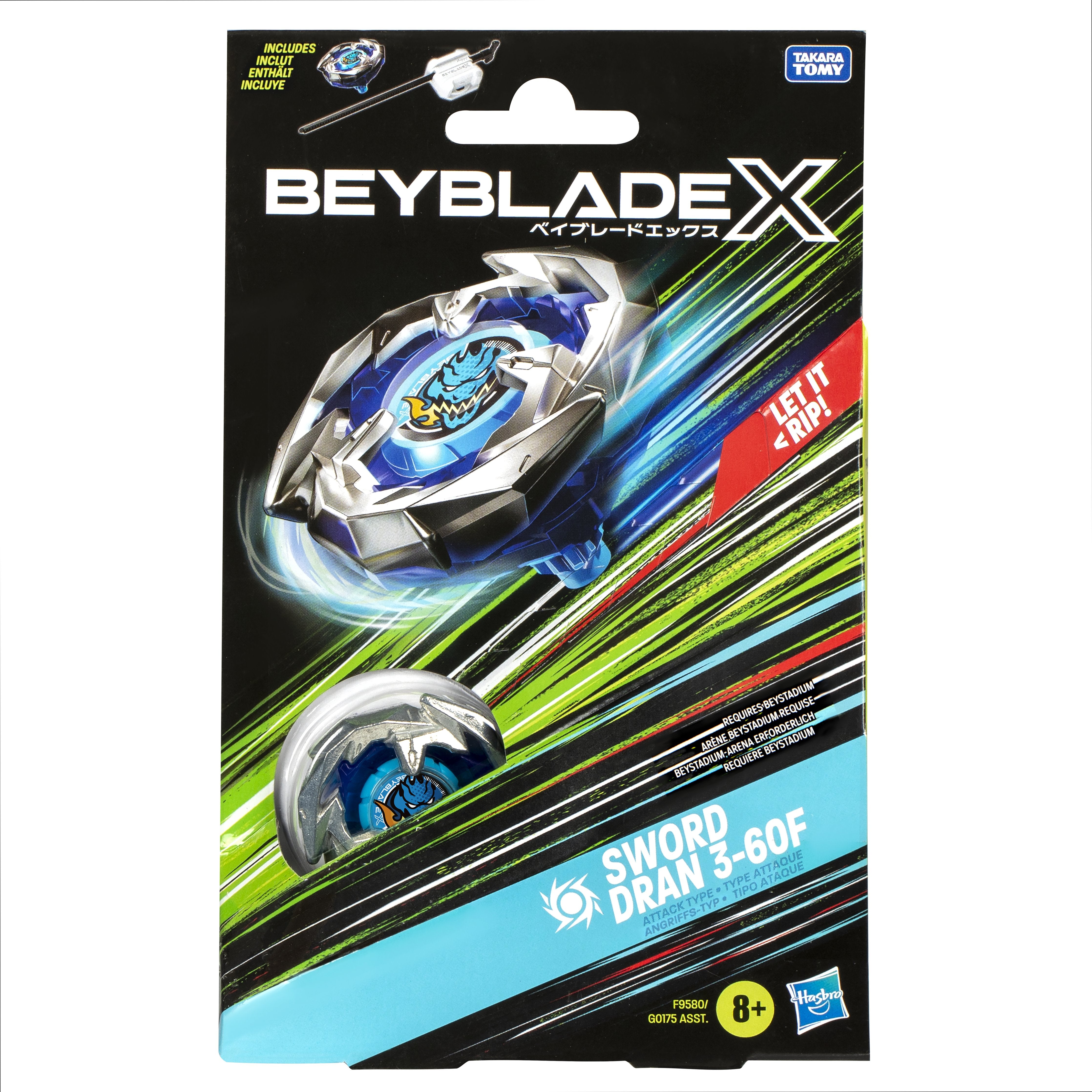 Juego Kit Inicial Sword Dran 3-60f Beyblade X Surtido