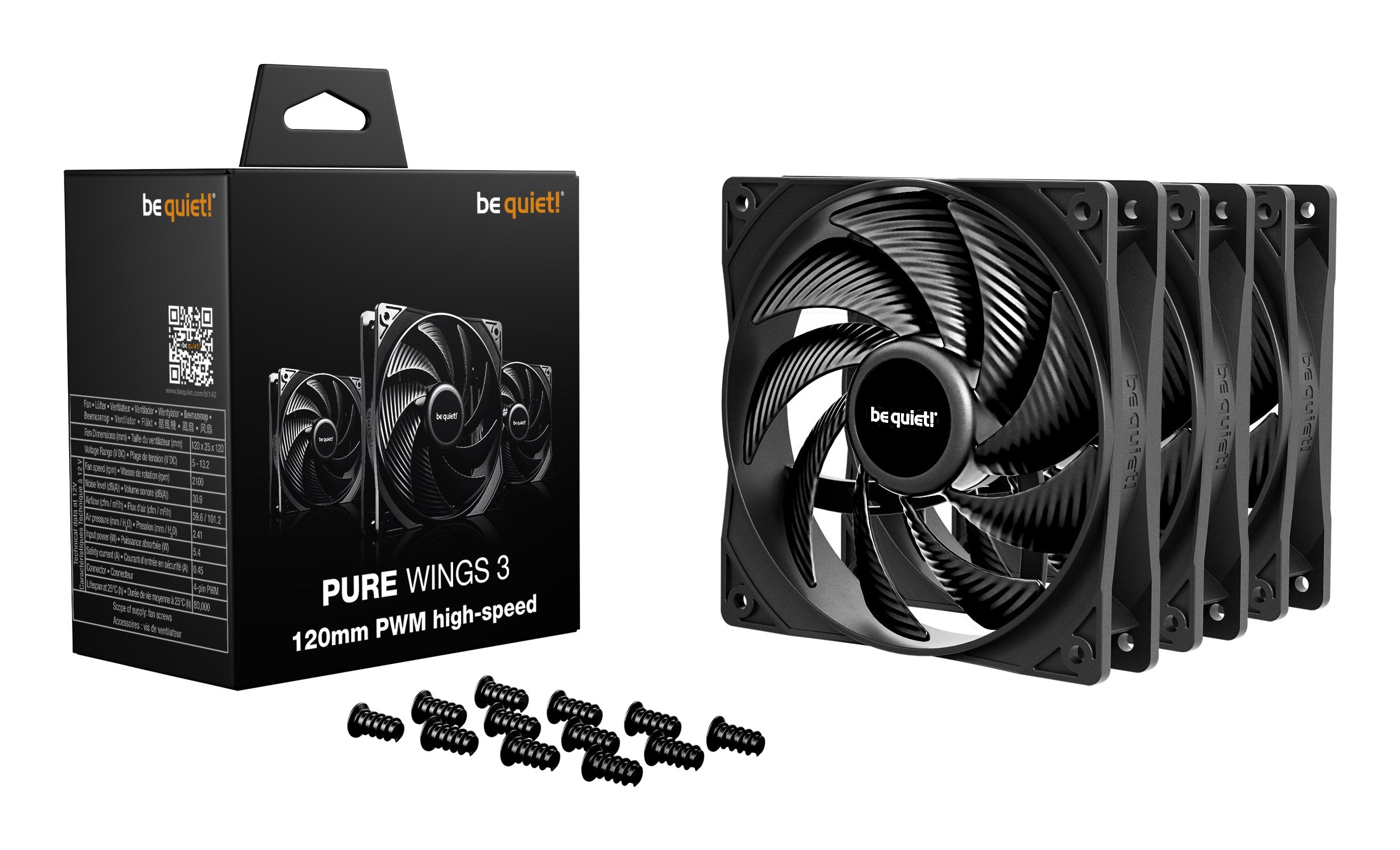 EAN 4260052193860 - be quiet! Pure Wings 3 120 mm PWM high-speed Triple Pack Carcasa del ordenador Ventilador 12 cm Negro 3 p imagen 3