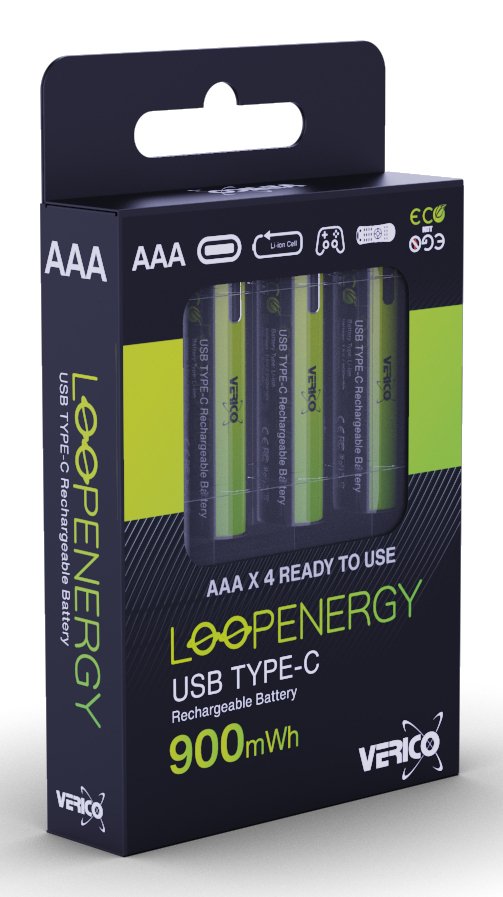 Verico Loopenergy Li-Ion Akku Aaa900, Usb-C, 4er Pack Retail
