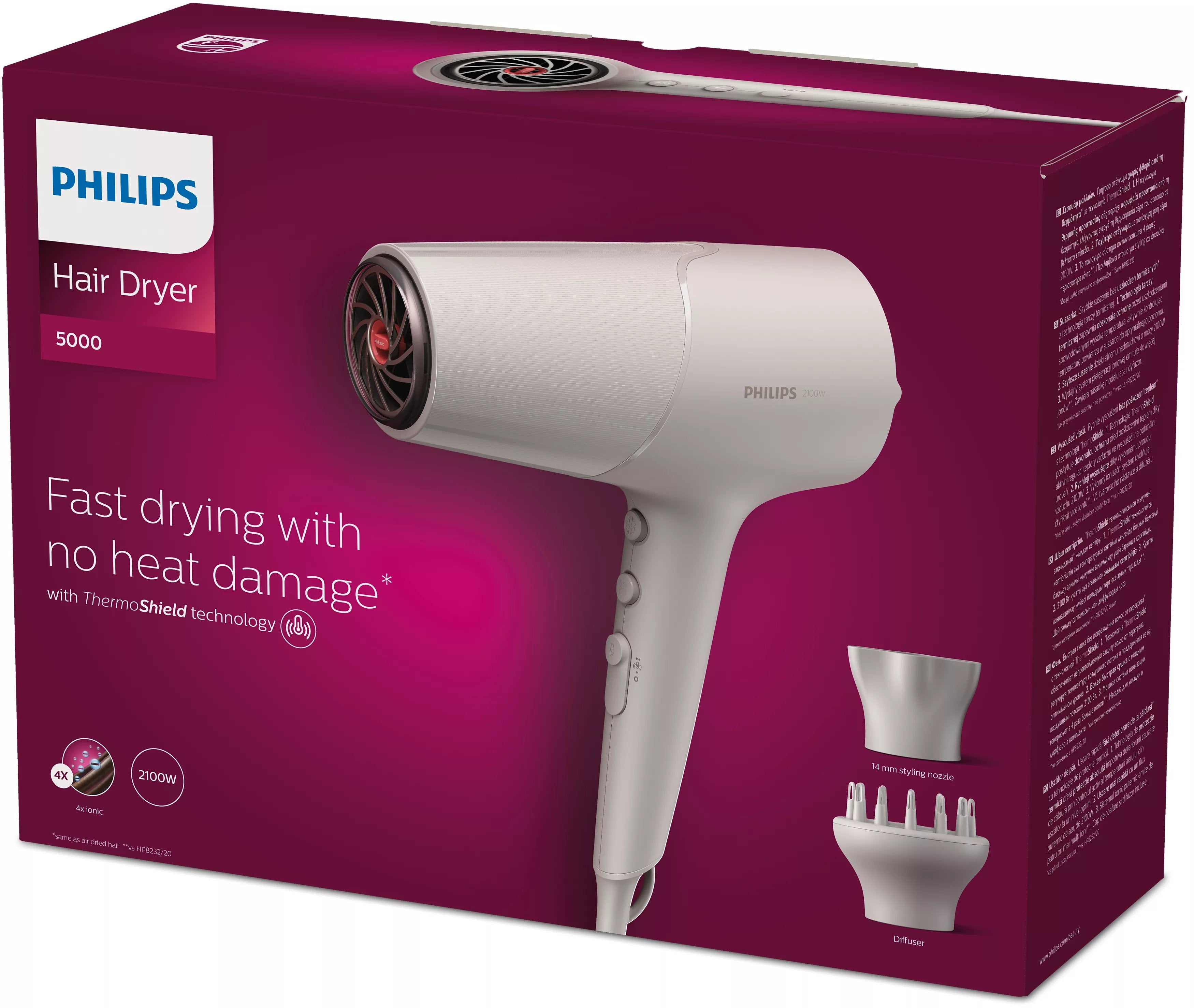 EAN 8710103998136 - Philips 5000 series BHD501/20 secador 2100 W Blanco imagen 3