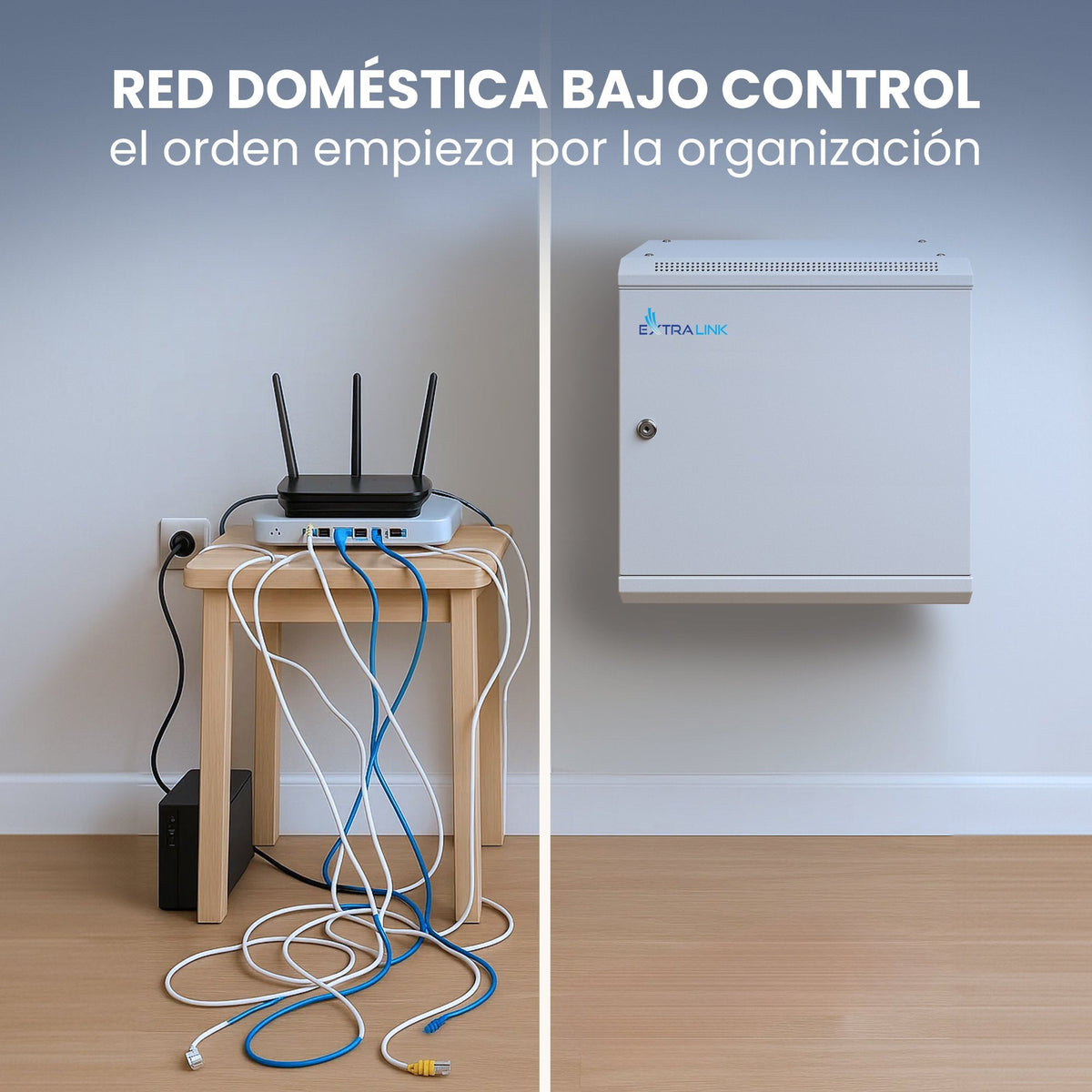 Armario De Pared Rack Extralink 9u 600x450