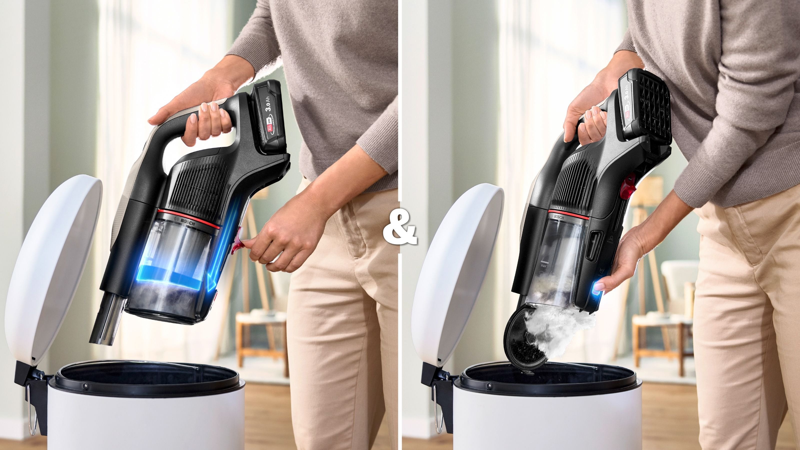 Aspiradora Bosch Bcs931gac De Pie Y Escoba Eléctrica Aspiradora Escoba Batería Secar Hepa Sin Bolsa 0,4 L Grafito 3 Ah