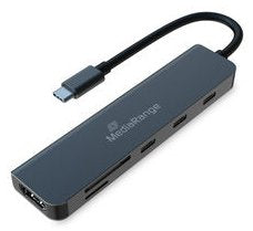 Mediarange Hub Usb-C 6 In 1 Multiport Adaptador, Plata