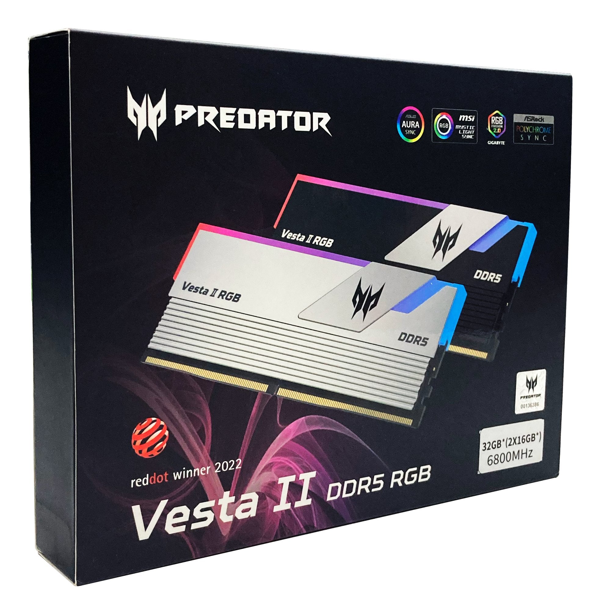 EAN 6955914619791 - Predator VESTA2-32GB-6000-1R8-V9 módulo de memoria 2 x 16 GB DDR5 6000 MT/s 288-pin DIMM imagen 12