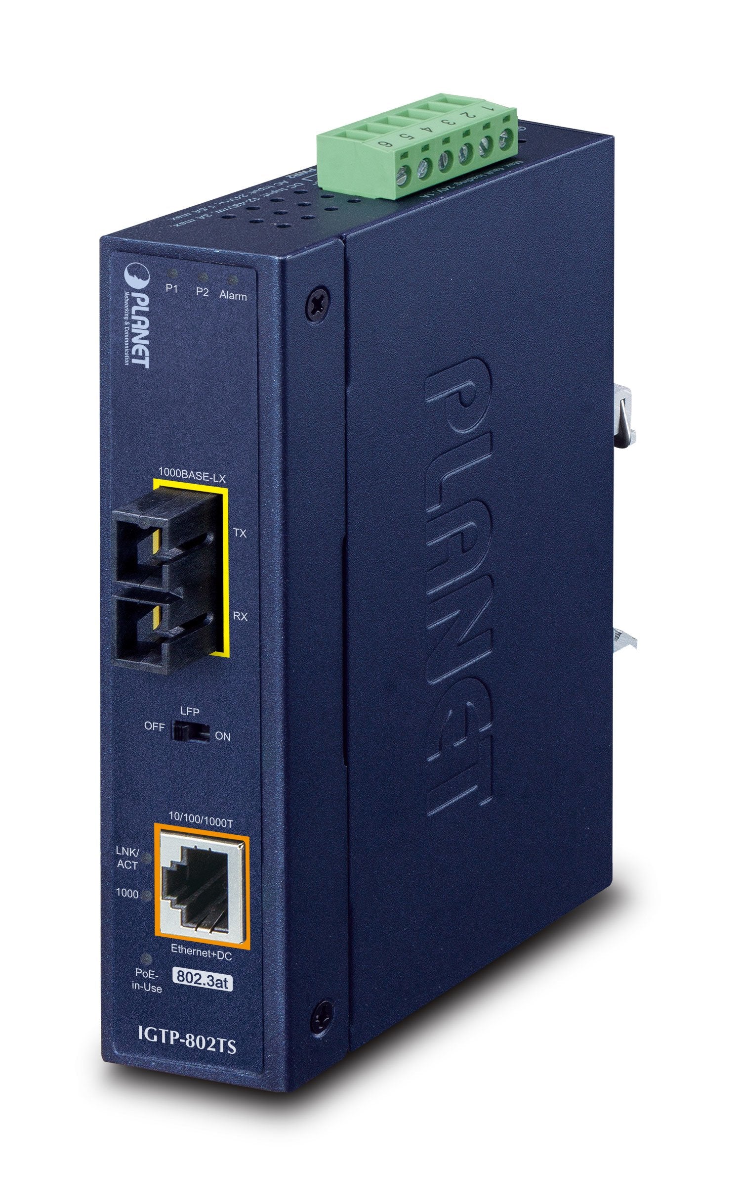EAN 4711213686962 - PLANET IP30 Industrial 10/100/1000BAS convertidor de medio 1000 Mbit/s Azul imagen 1