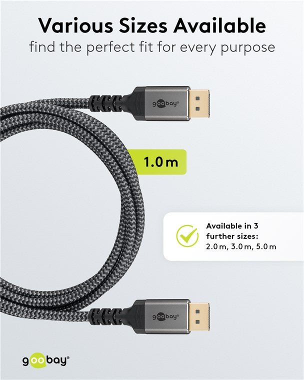 Goobay Displayport Cable 2.0 2.1, 80 Gbit S
