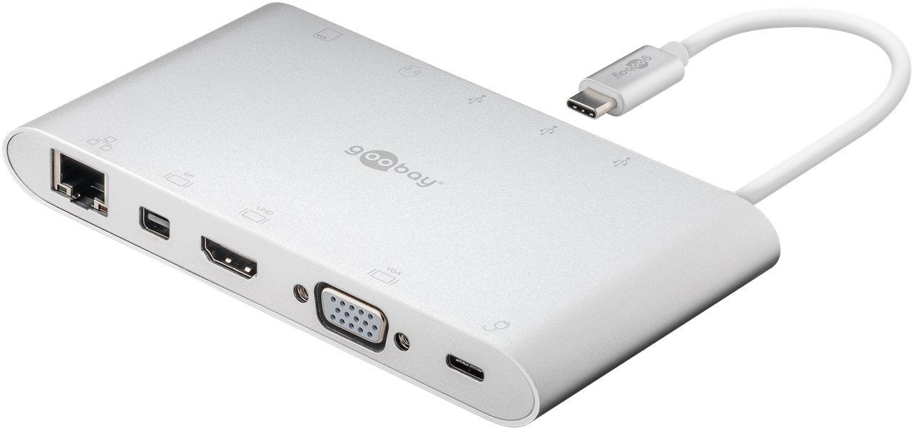 EAN 4040849621130 - Goobay 62113 base para portátil y replicador de puertos Alámbrico USB 3.2 Gen 1 (3.1 Gen 1) Type-C Plata imagen 2