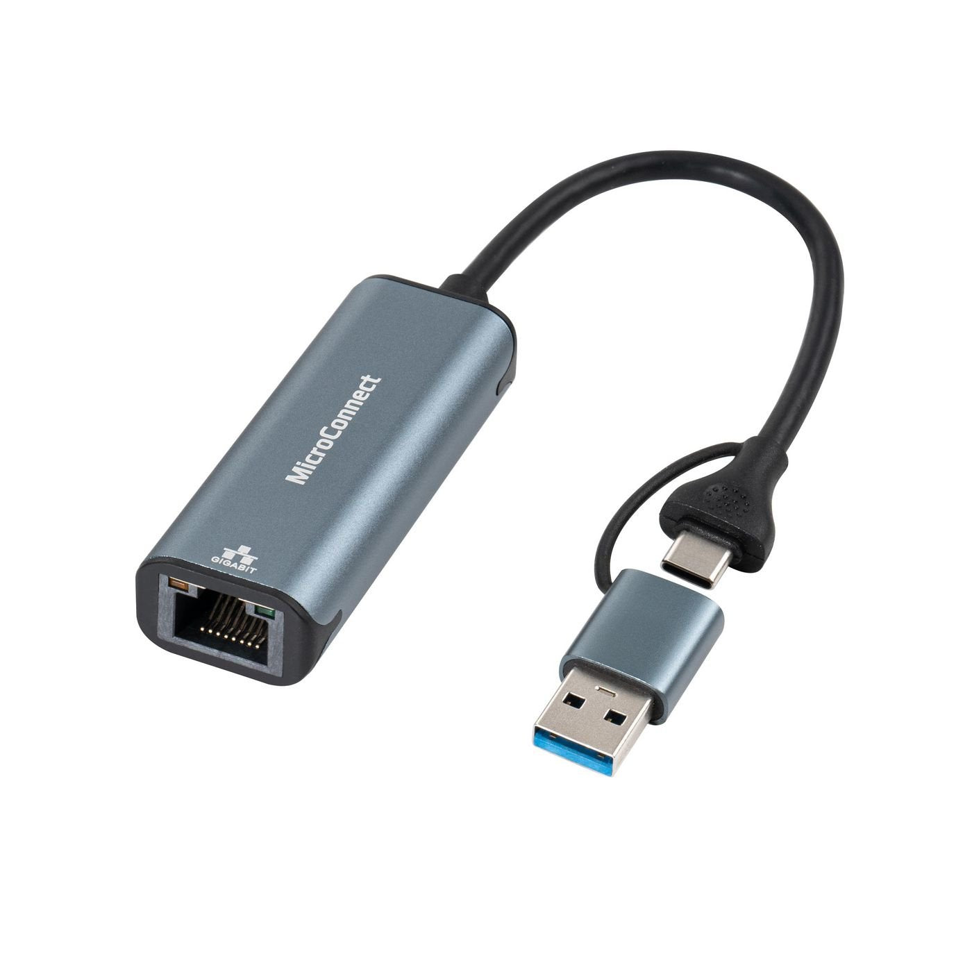 Microconnect Mc-Usbacnet1g Cambiador De Género Para Cable Usb C Rj-45 Negro