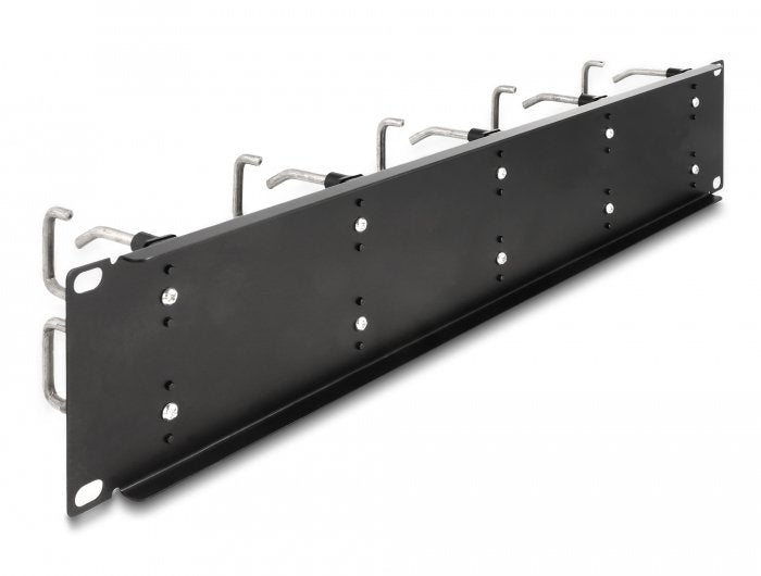 Delock Panel De Gestión De Cables De 19 Con 10 Ganchos Metálicos 2u Negro