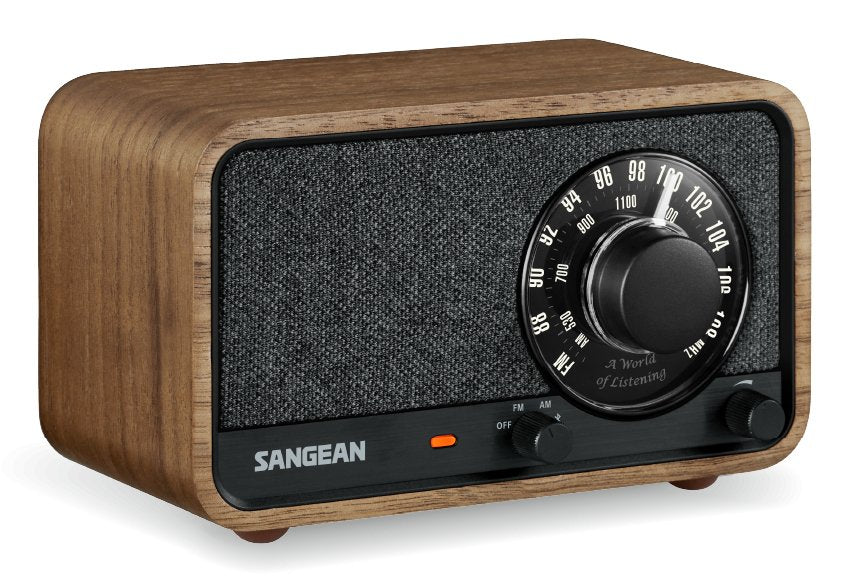 Sangean Wr-8 Nogal Vintage Radio Analógica De Madera Con Am Fm Bluetooth