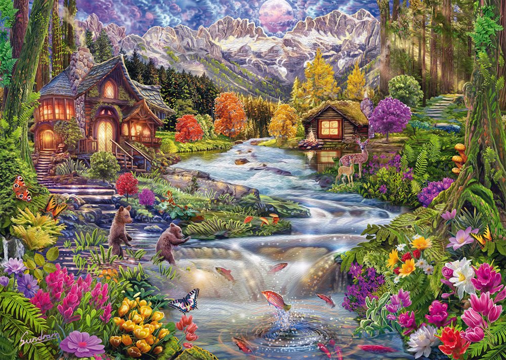 Schmidt Games Riveridyll En Las Montañas, Rompecabezas 1000 Partes 58868