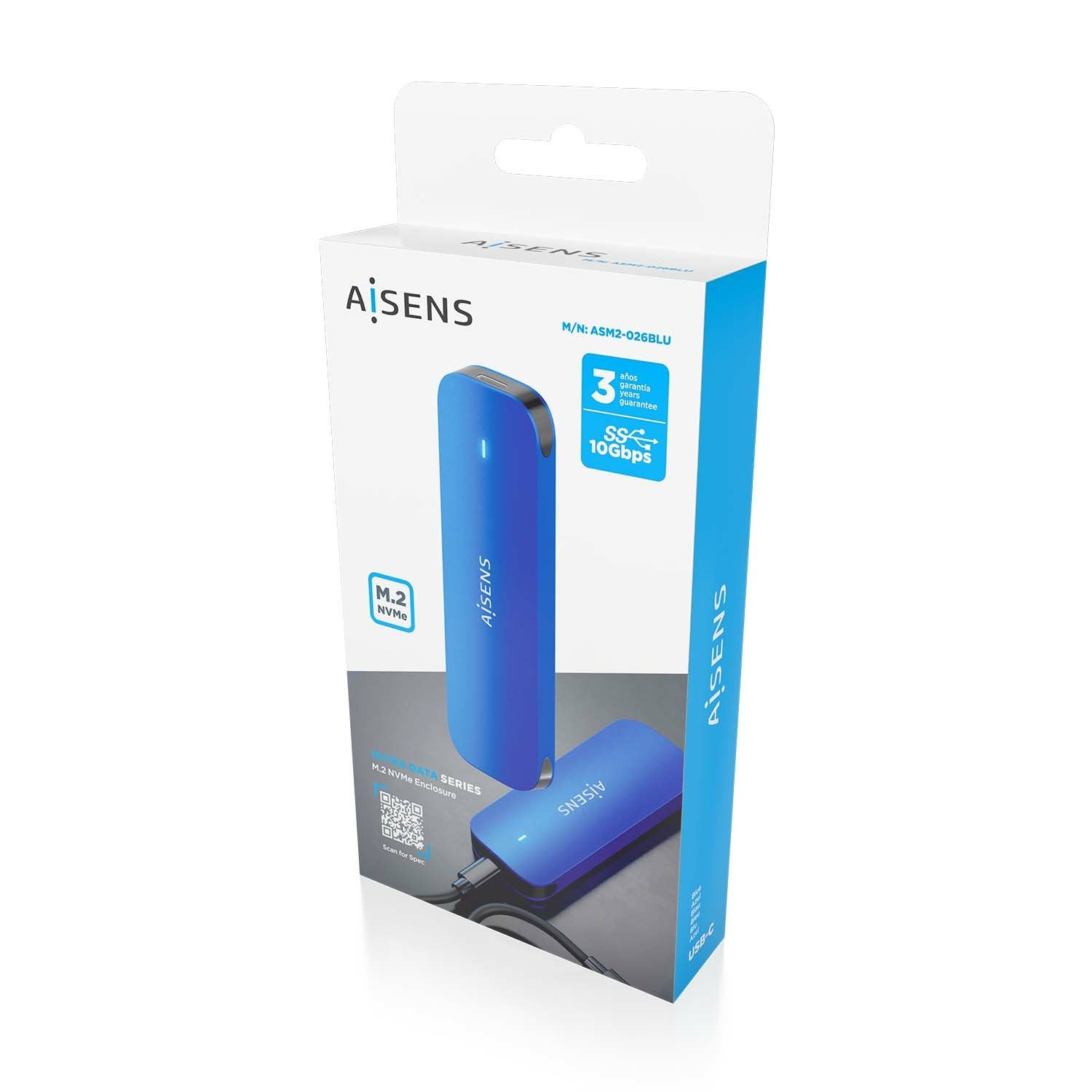 EAN 8436574709704 - AISENS ASM2-026BLU caja para disco duro externo Caja externa para unidad de estado sólido (SSD) Azul M.2 imagen 6
