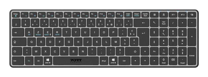 EAN 3567042030879 - Port Designs 911002FR teclado Hogar / Oficina RF Wireless + Bluetooth AZERTY Francés Negro, Gris imagen 1