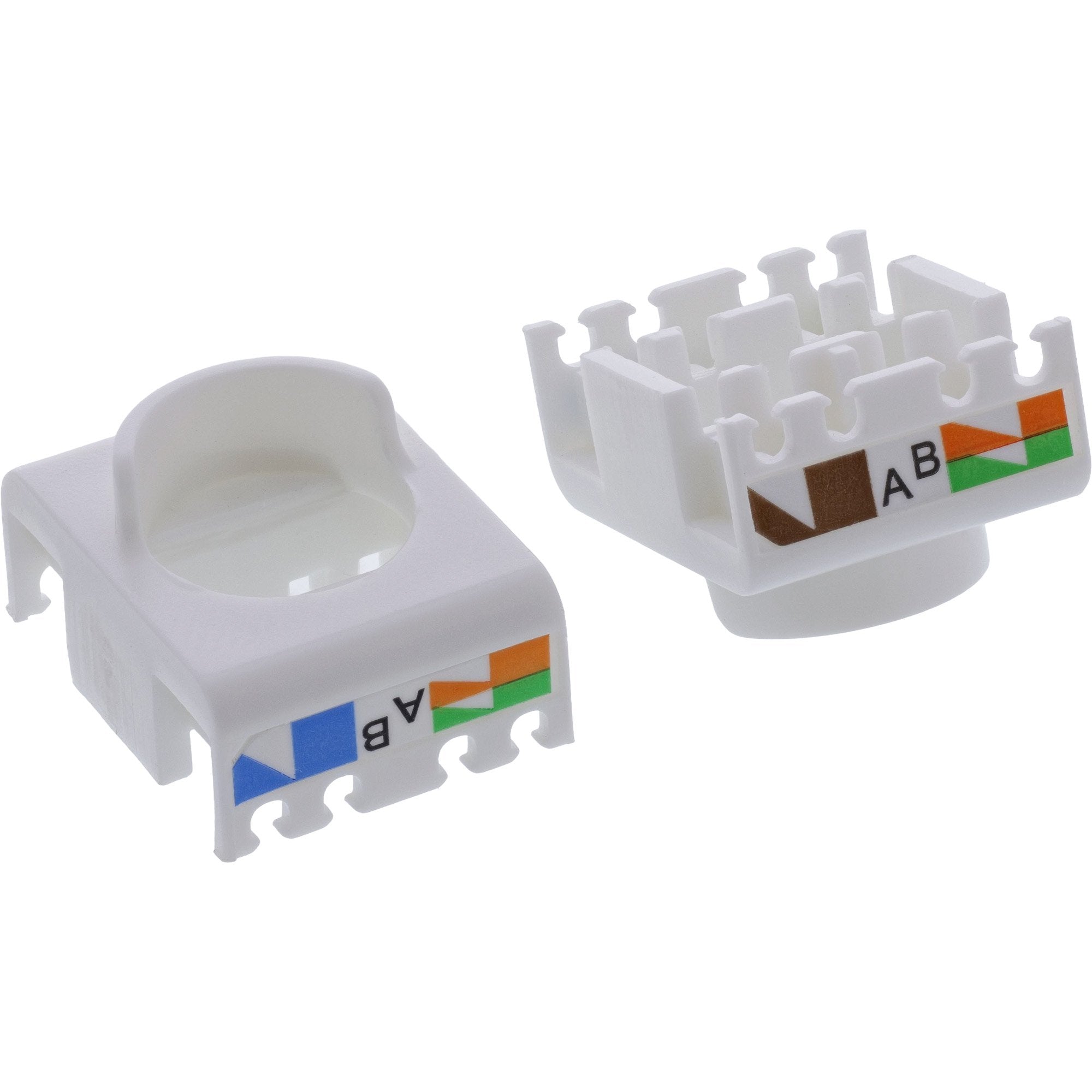8 Piezas Pack Jack Inline Keystone Rj45, Blindado, Cat.6a, Gris