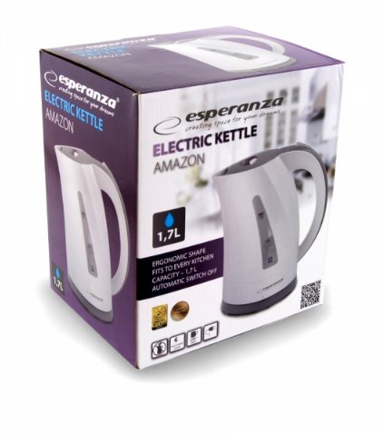 EAN 5901299949184 - Esperanza EKK022 tetera eléctrica 1,7 L 2200 W Gris, Blanco imagen 4