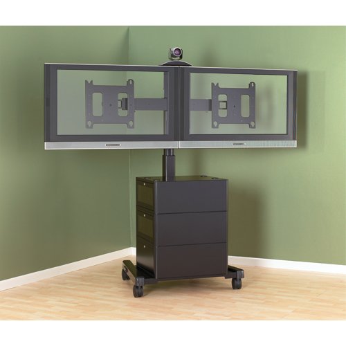 Chief Large Flat Panel Mobile Cart For Displays 55-100" Black Base (Abrazadera De Interfaz) Para Pantalla Plana Negro Tamaño De Pantalla: 42"-71" Interfaz De Montaje: 200 X 200 Mm