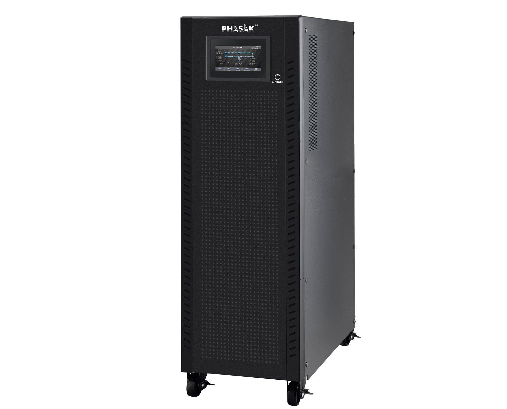 Phasak Sai Ph 9293 Online Trifasico/Trifasico 40kva/36kw Formato Torre Bornes Lcd Rs232/Usb Baterias 64x 9ah