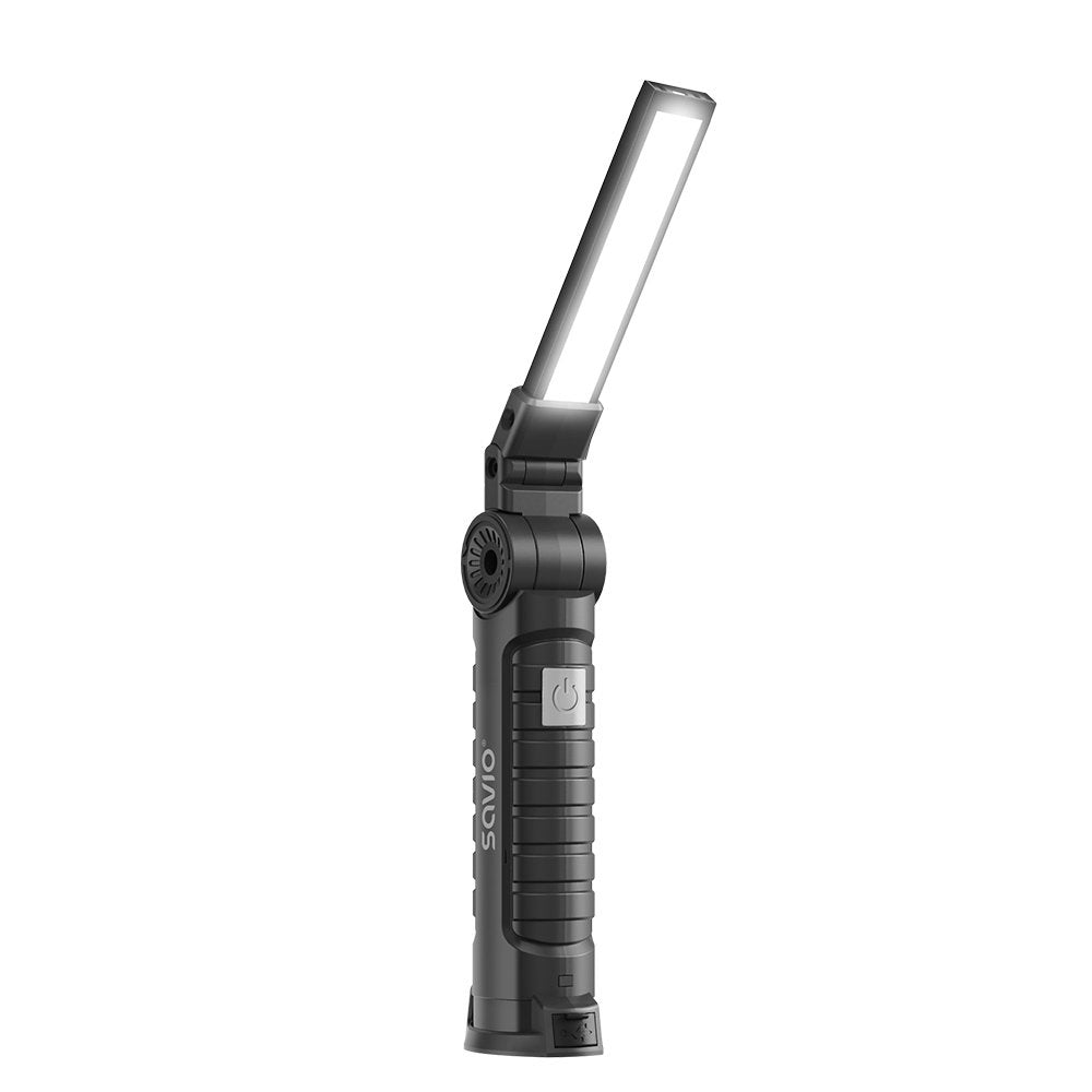 Lámpara De Taller Savio Fl-03 Cob Led 3w Recargable, Usb-C, 150 Lm, Cabezal Giratorio, Imán