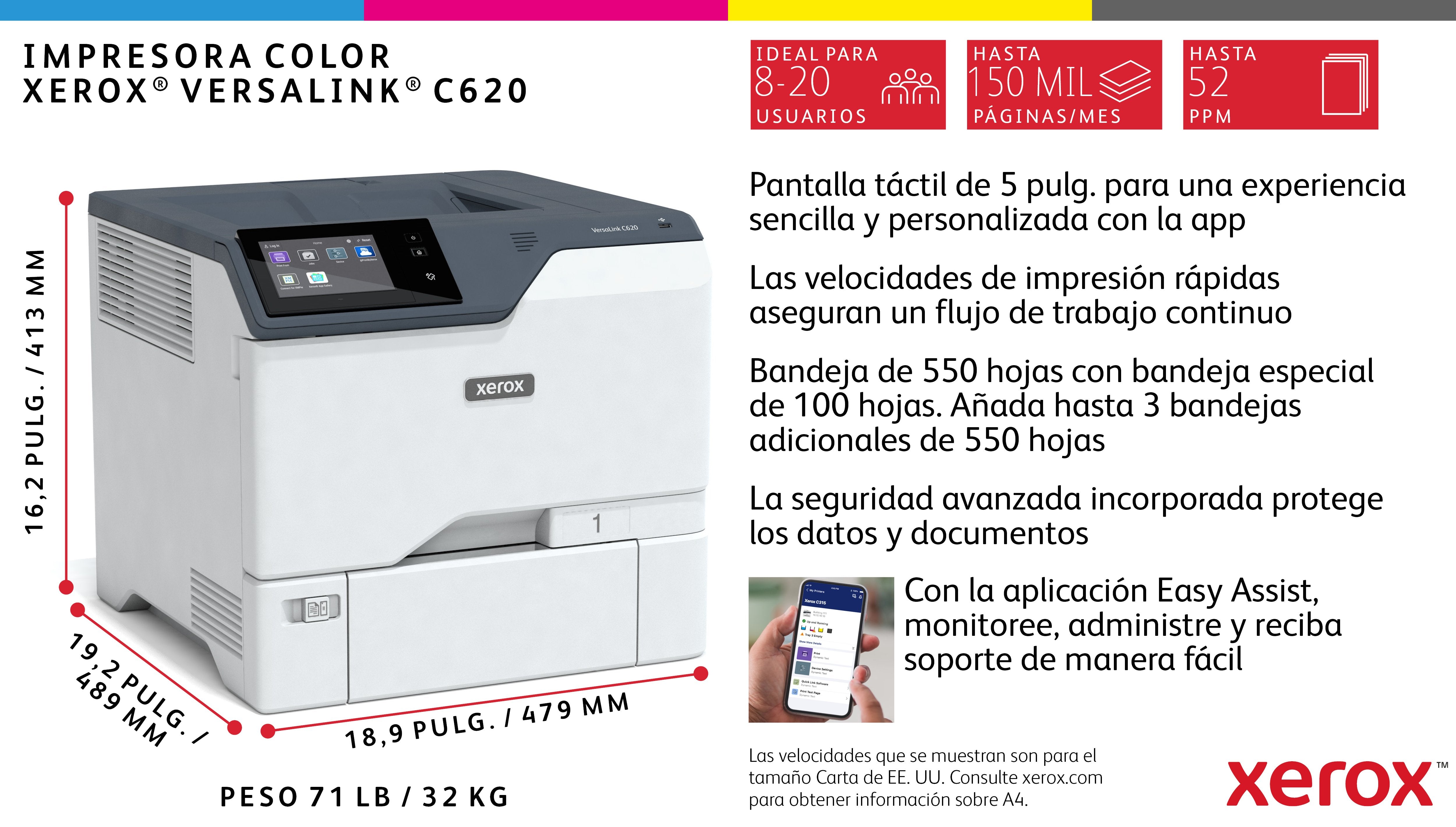 EAN 0095205040784 - Xerox VersaLink C620V_DN impresora láser Color 1200 x 1200 DPI imagen 9
