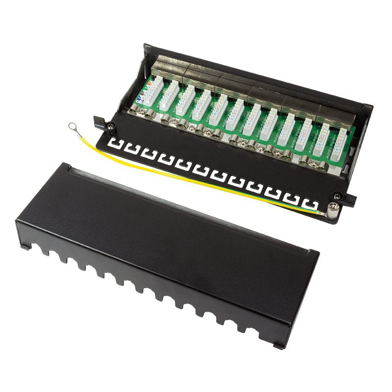 Logilink Np0017 Patchpanel Mesa / Pared Cat.6 Stp 12 Puertos, Negro