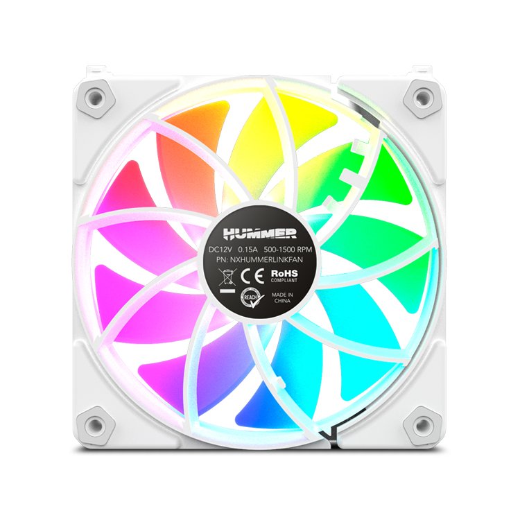 Ventilador Caja Nox Hummer Easylink Argb Fans Kit Blancos 1500rpm Pwm Argb