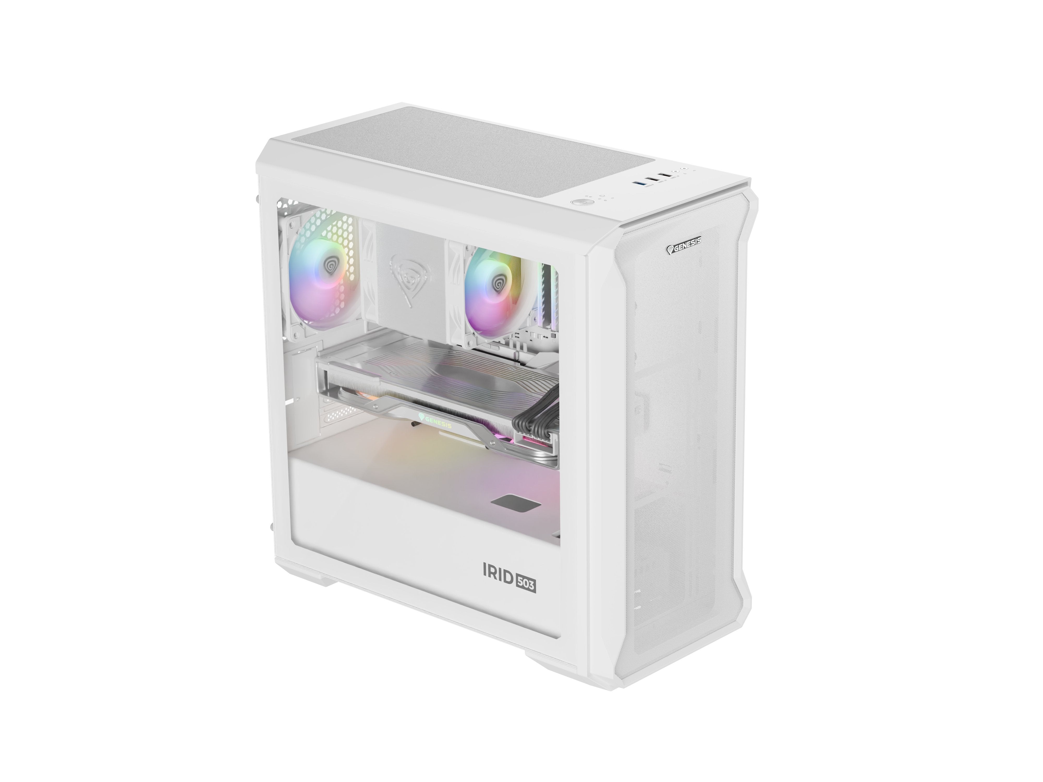 EAN 5901969445374 - GENESIS Irid 503 Mini Tower Transparente, Blanco imagen 4