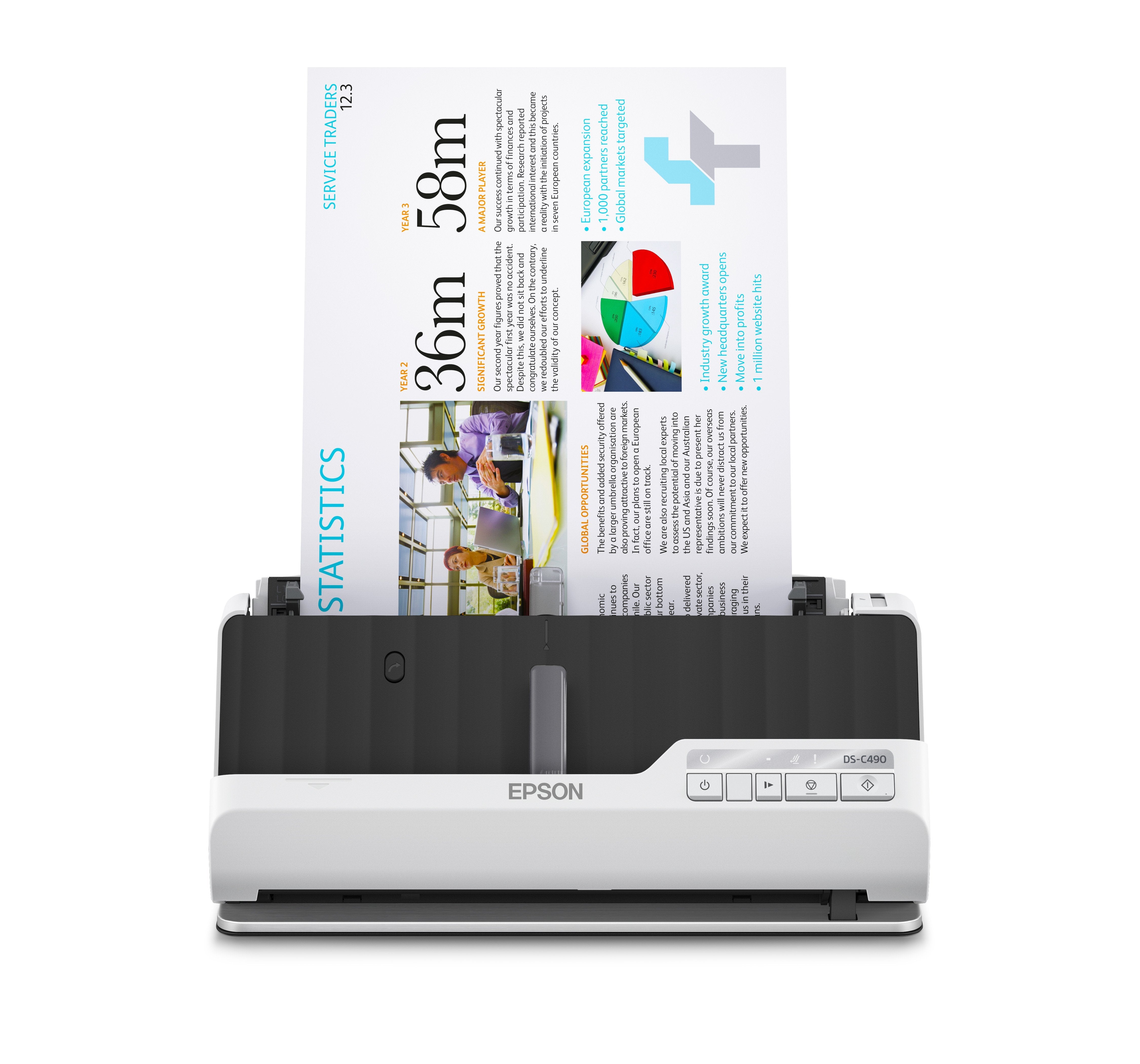 EAN 8715946718293 - Epson DS-C490 ADF + escáner alimentado por hojas 600 x 600 DPI A4 Negro, Blanco imagen 1