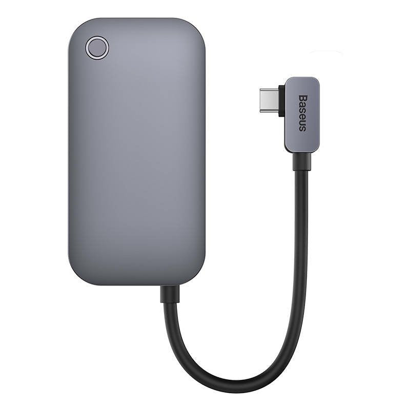 Baseus Hub For Smartphones And Tablets Padjoy 6-In-1 (Usb 3.0, Hdmi 2.0 4k 30hz, Type-C Female 100w, Sd/Tf Reader, 3.5 Mm Jack Socket) With Type-C Output, Gray (Wkwj000113)