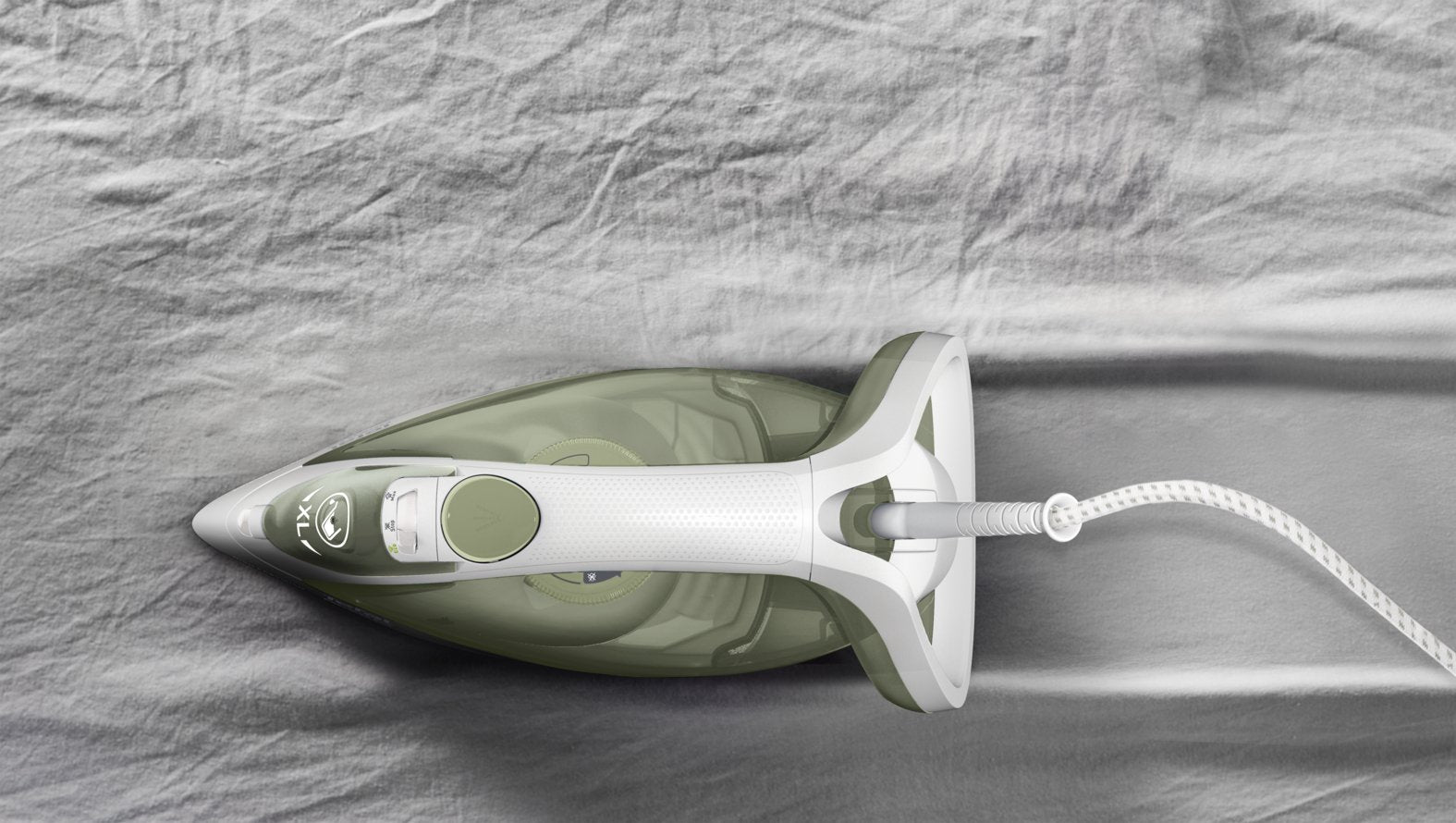EAN 3121040087848 - Tefal Easygliss Eco FV5781 Plancha vapor-seco Suela de Durilium Airglide 2800 W Blanco, Verde imagen 3