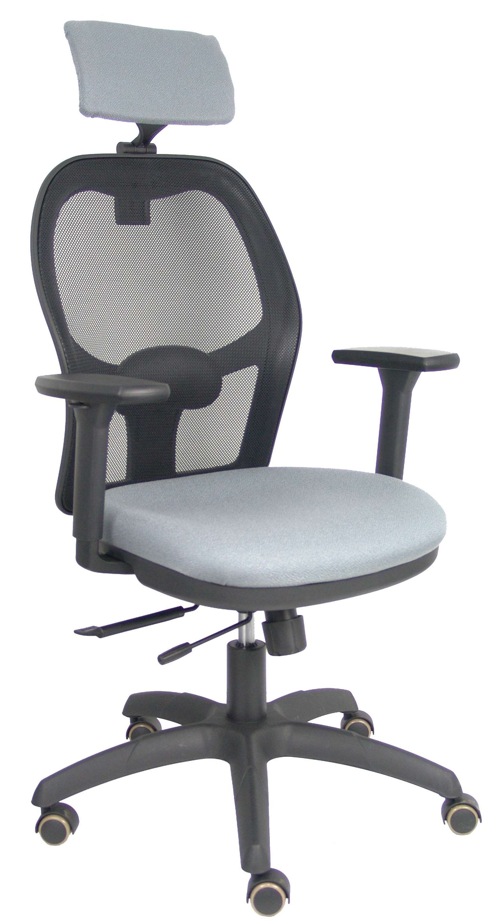 Piqueras Y Crespo Silla Jorquera Traslack Malla Negra Asiento Bali Gris Brazos 3d Cabecero Regulable