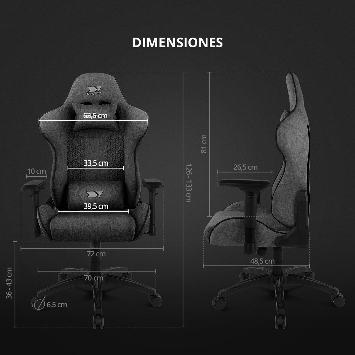 Silla Gaming Drift Dr190 Gris Oscuro