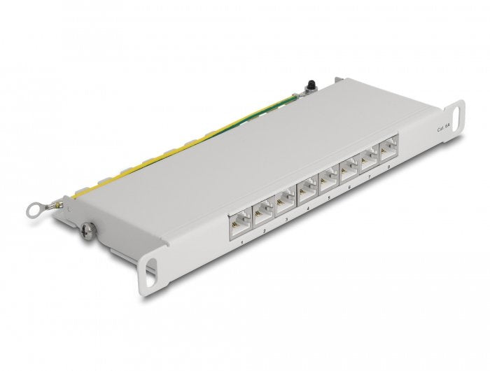 Delock Panel De Conexiones De 10" De 8 Puertos Cat.6a 0,5u Gris