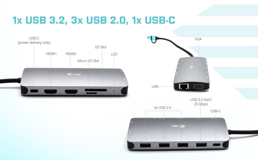 EAN 8595611705762 - i-tec CANANOTDOCKPD base para portátil y replicador de puertos Alámbrico USB 3.2 Gen 1 (3.1 Gen 1) Type-A imagen 7