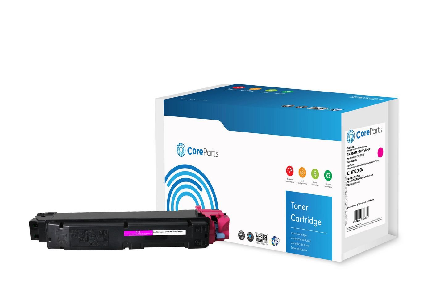 EAN 5704174073314 - CoreParts QI-KY2069M cartucho de tóner 1 pieza(s) Compatible Magenta imagen 1