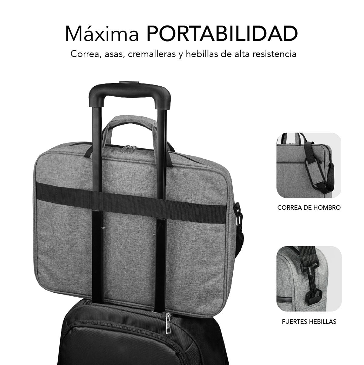 Maletin Elite Grey 13.3''14'' Subblim Hasta 14'/ Doble Cremallera / Bolsillo Exterior