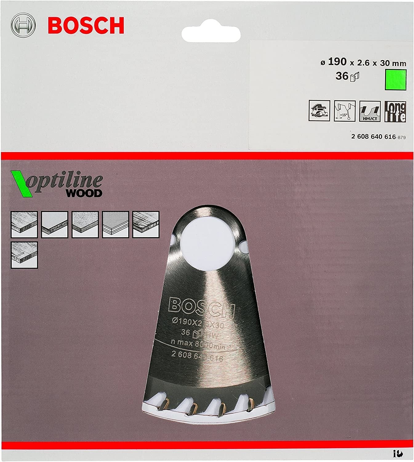 EAN 3165140194105 - Bosch 2608640616 hoja de sierra circular 19 cm 1 pieza(s) imagen 2