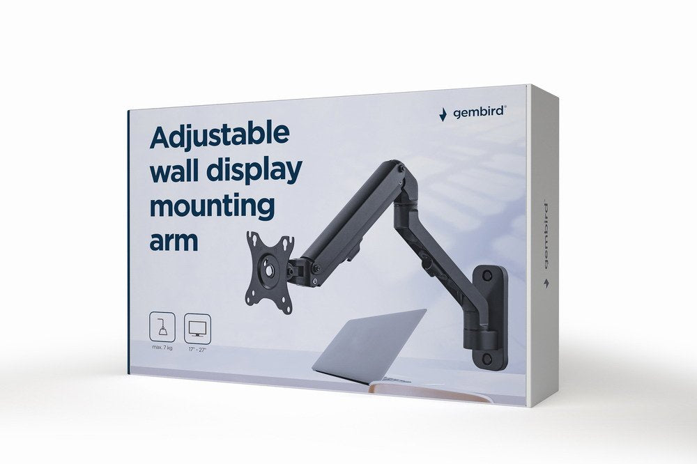 EAN 8716309126113 - Gembird MA-WA1-02 soporte para monitor 68,6 cm (27") Pared Negro imagen 1
