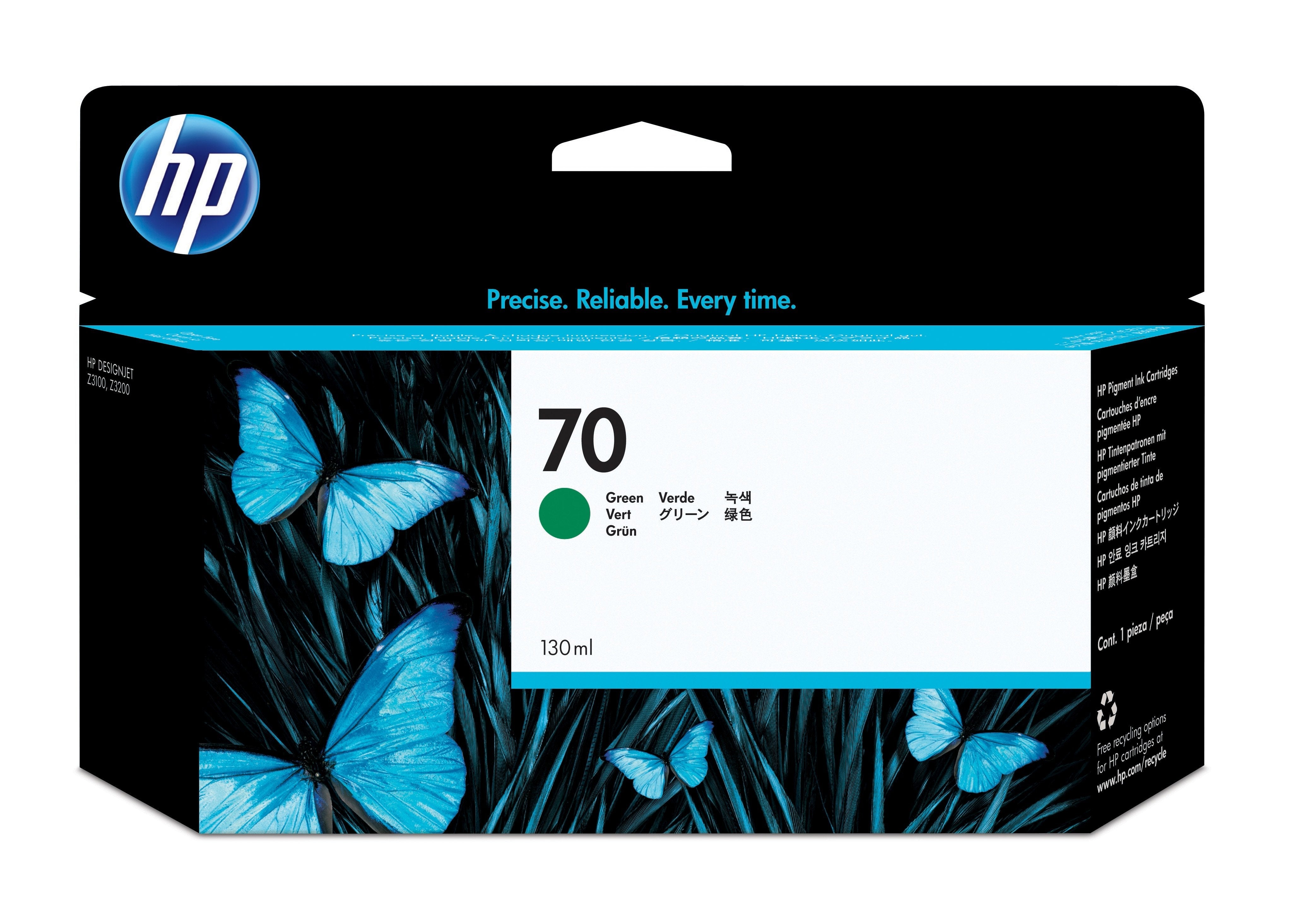 EAN 0882780528741 - HP 70 130-ml Green DesignJet Ink Cartridge cartucho de tinta 1 pieza(s) Original Rendimiento estándar imagen 1