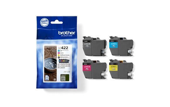 EAN 4977766818926 - Brother LC422VALDR cartucho de tinta 4 pieza(s) Original Rendimiento estándar Negro, Cian, Magenta, Amari imagen 3