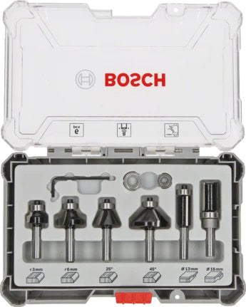 Juego De Fresas Para Cantos Y Cantos Bosch , 6 Piezas (Eje De 8 Mm) 2607017469