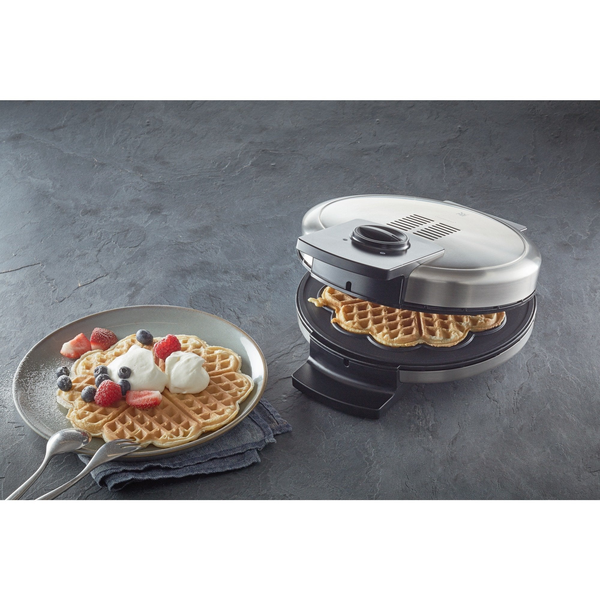EAN 4211129127622 - WMF Lono 04.1521.0011 gofrera 5 barquillo(s) 900 W Negro, Cromo imagen 6