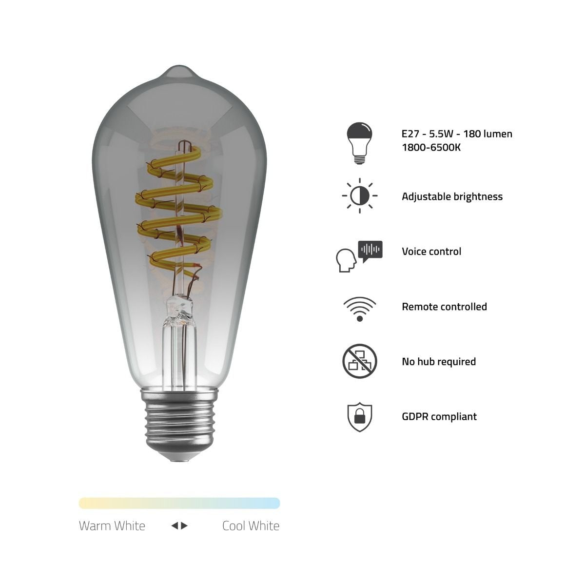 EAN 8719323918153 - Hombli HBEB-0211 iluminación inteligente Bombilla inteligente Wi-Fi 5,5 W imagen 3