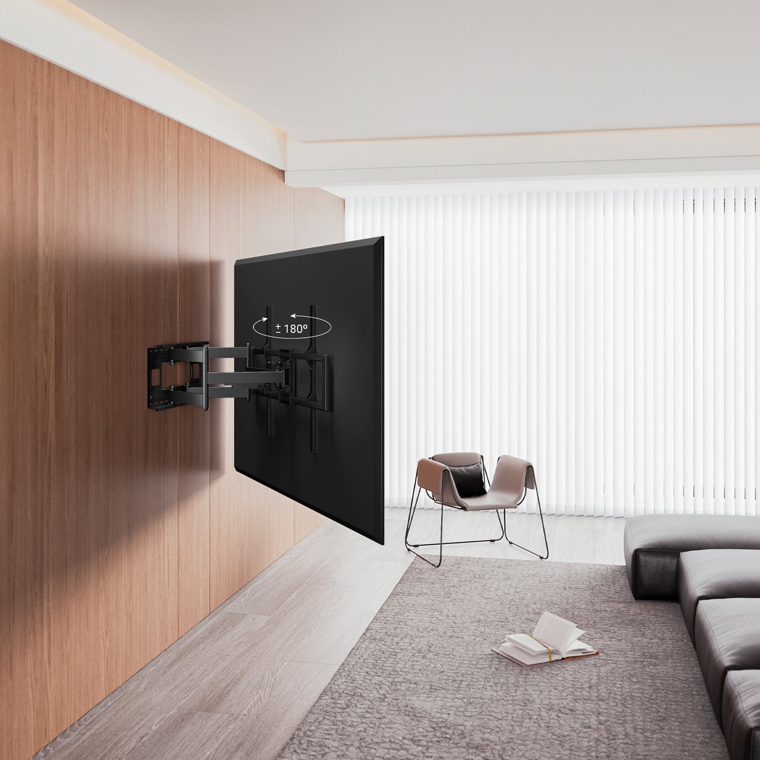 Aisens Soporte Pro Giratorio, Inclinable Y Nivelable Para Monitor/Tv 120kg De 60-120, Negro