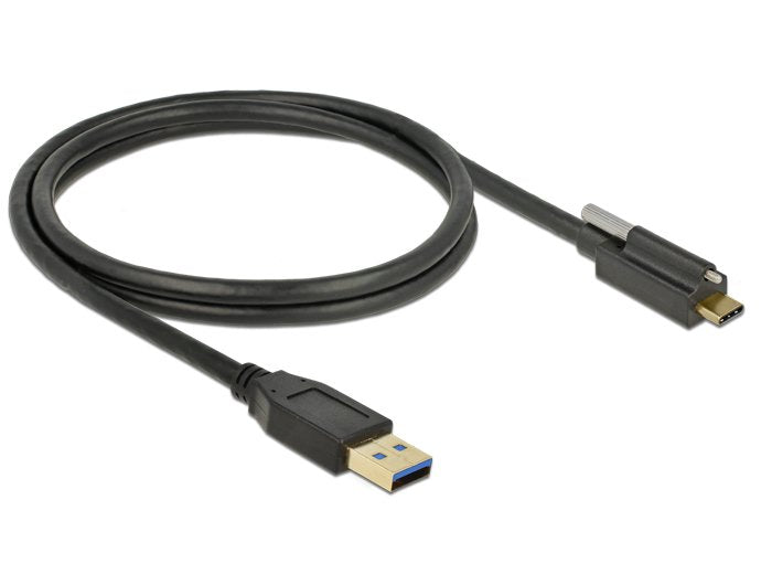 Delock 83717 Cable Superspeed Usb 10 Gbps (Usb 3.2 Gen 2) Tipo-A Macho A Usb Type-C Macho Con Tornillo En La Parte Superior 1 M